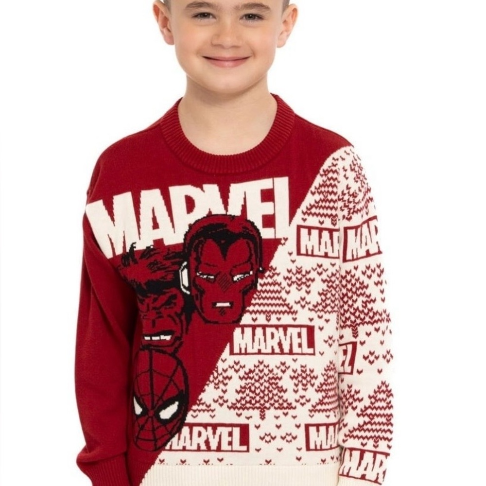 Boys Marvel Size 8 Crewneck Sweater Marvel